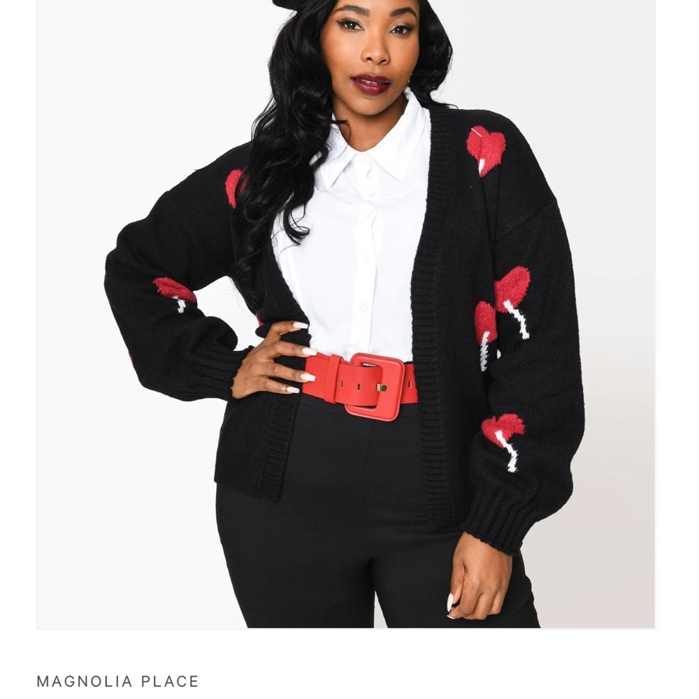 Magnolia place plus heart lollipop open cardigan